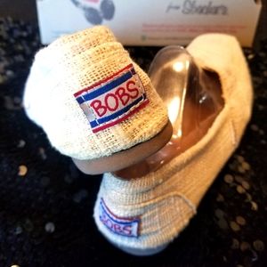 Bob's, by Skechers, Coarse-Weave Linen Look Flats, Sz 8